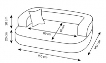ortopedick� pelech, sofa pro psa LOTTE velikost XXL bordo 4 - pohled 2 - www.shopdog.cz