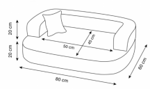 ortopedick� pelech, sofa pro psa LOTTE velikost M �ed� 1 - pohled 2 - www.shopdog.cz