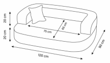 ortopedick� pelech, sofa pro psa LOTTE velikost XL �ed� 3 - pohled 2 - www.shopdog.cz