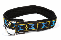 polstrovan� obojek pro psa modr�-�ern� 8